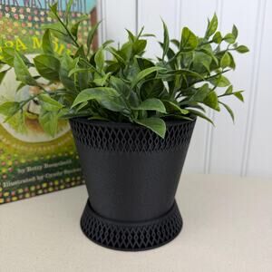The Shift Planter, Indoor Flower Pot, Tabletop Planter, Textured Diamond Pattern